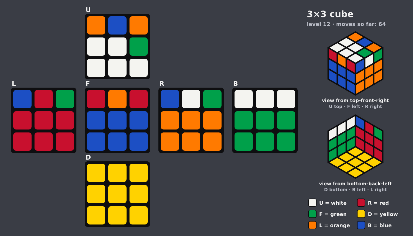 Picture shown to the model: after turn 10 · 64 moves