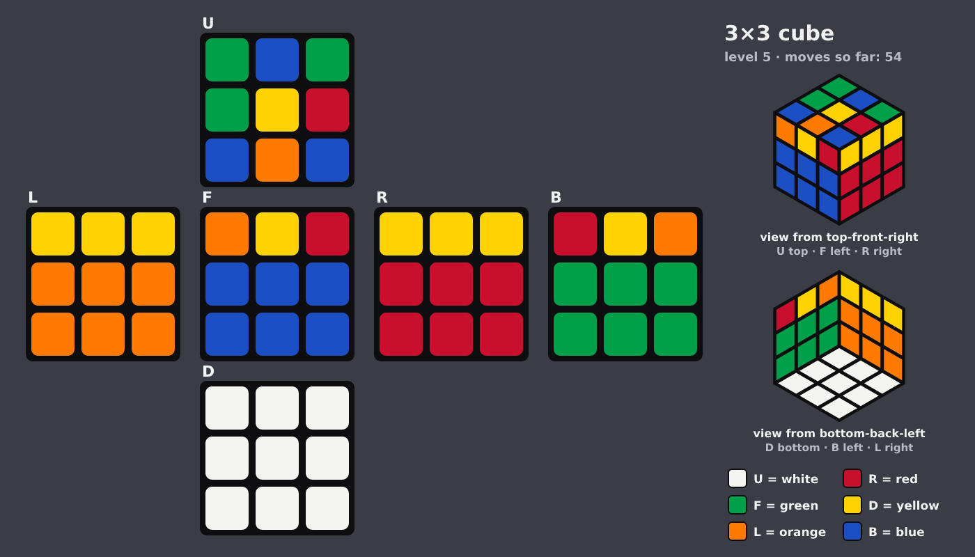 Picture shown to the model: after turn 8 · 54 moves