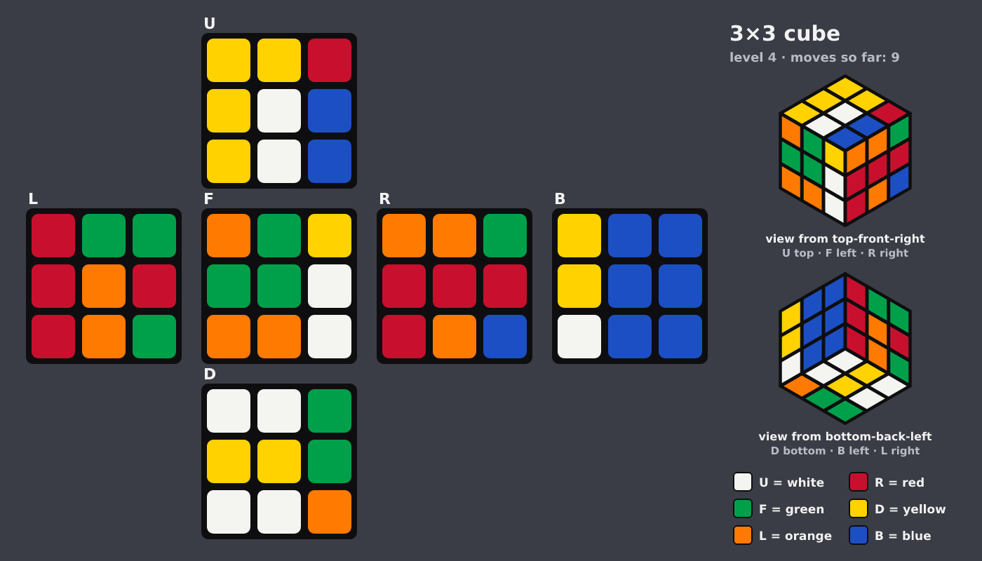 Picture shown to the model: after turn 5 · 9 moves