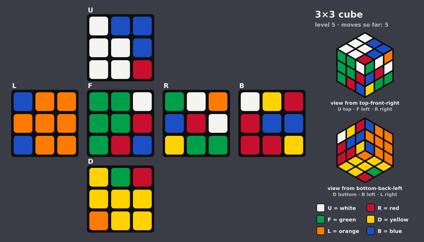Picture shown to the model: after turn 5 · 5 moves
