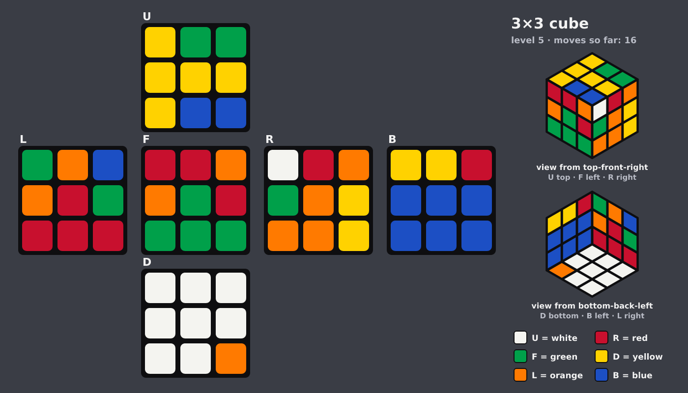 Picture shown to the model: after turn 5 · 16 moves