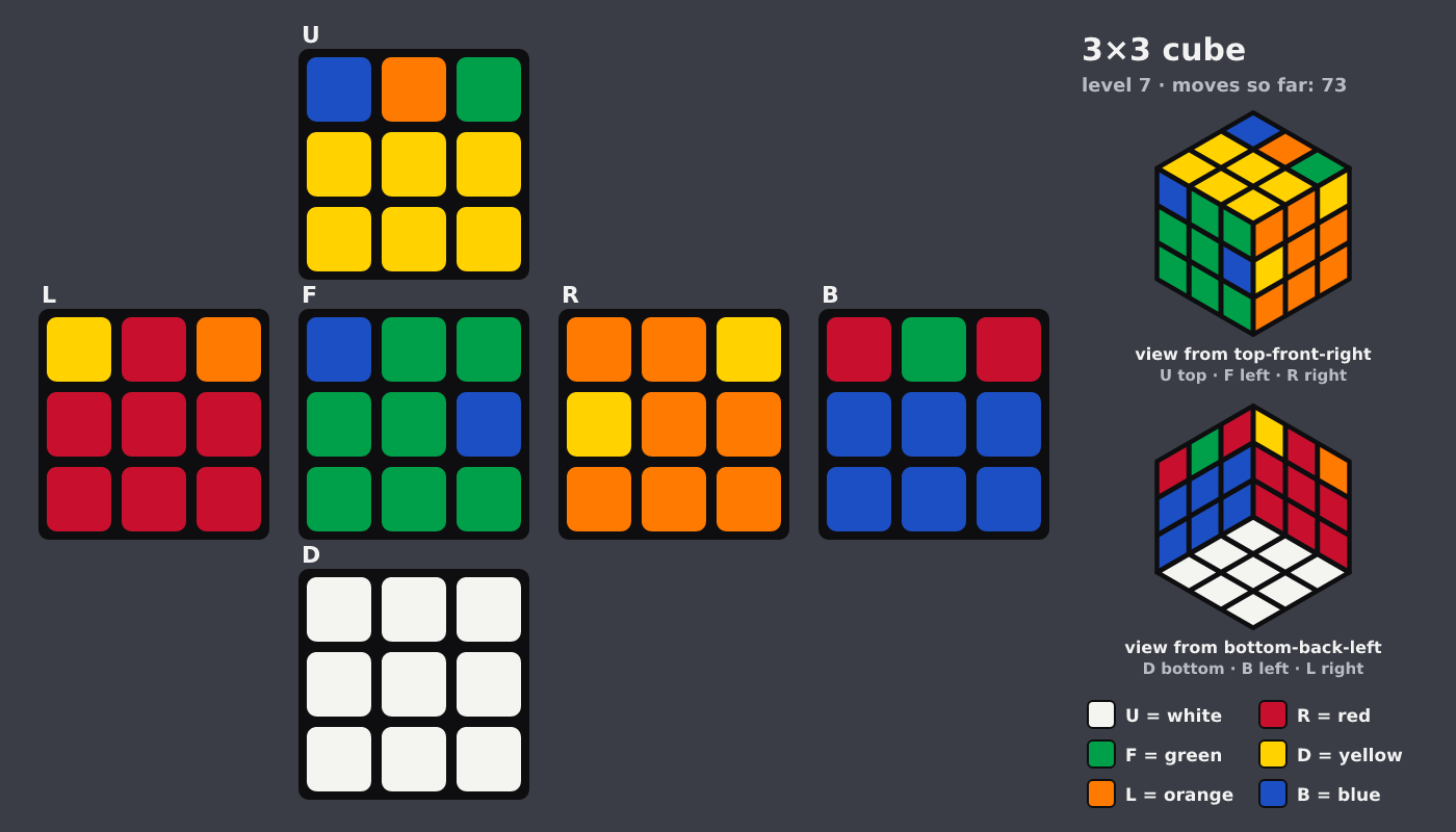 Picture shown to the model: after turn 13 · 73 moves