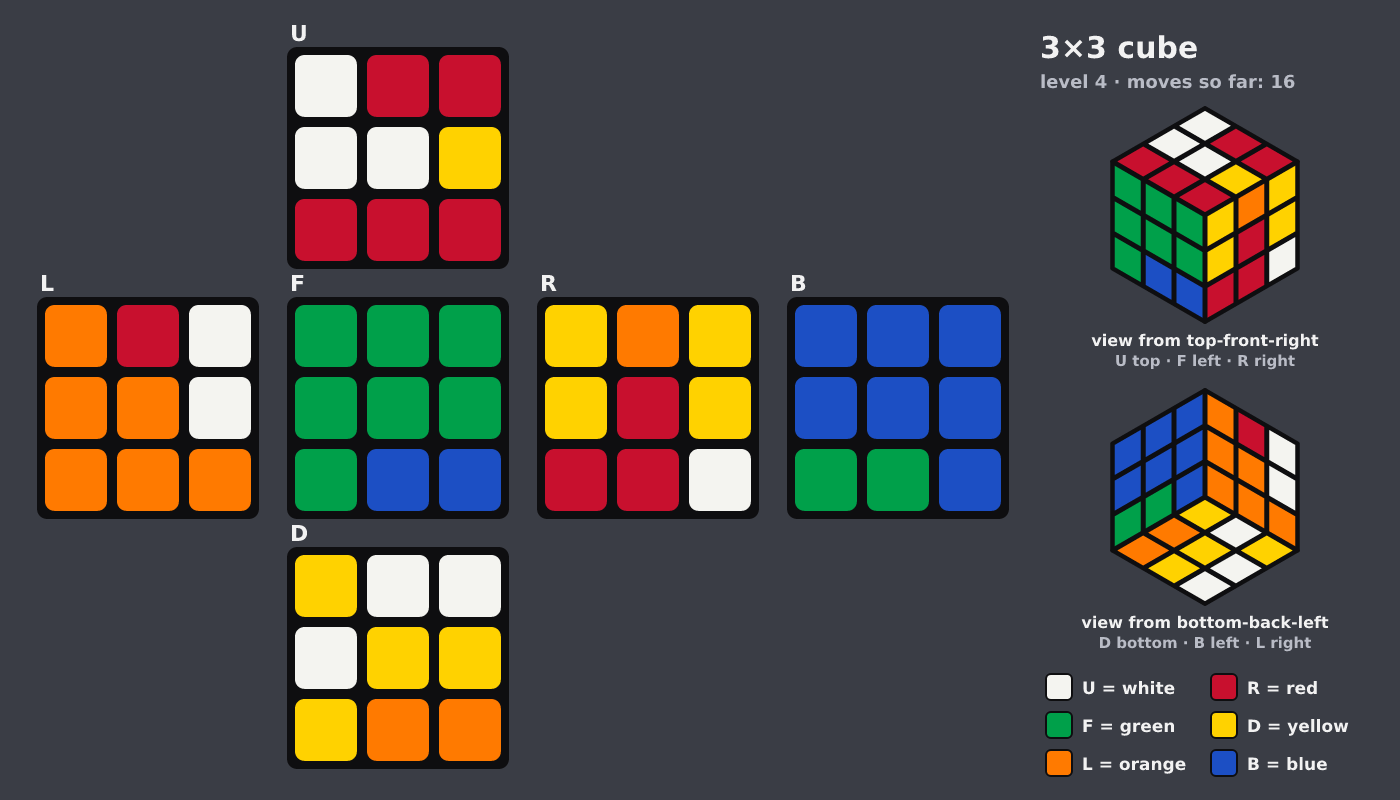 Picture shown to the model: after turn 13 · 16 moves