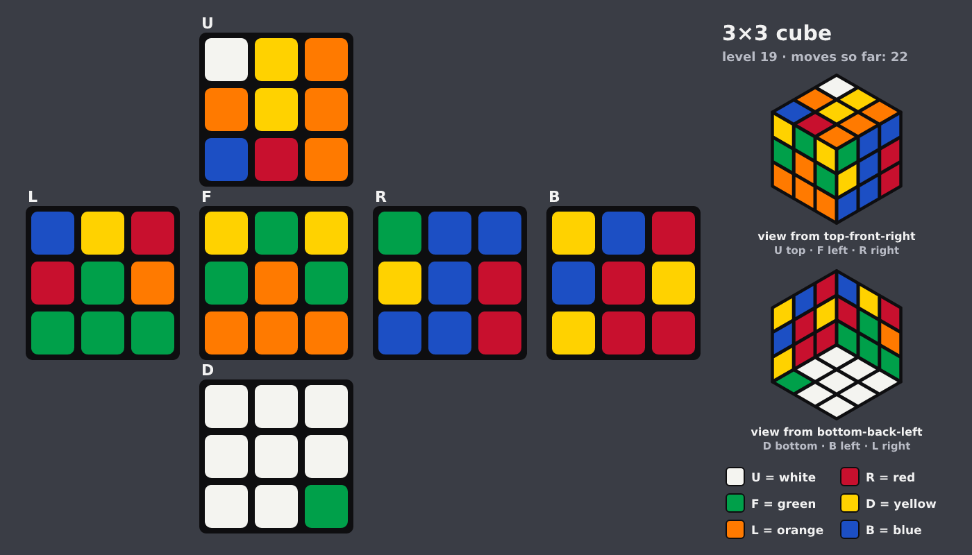 Picture shown to the model: after turn 5 · 22 moves