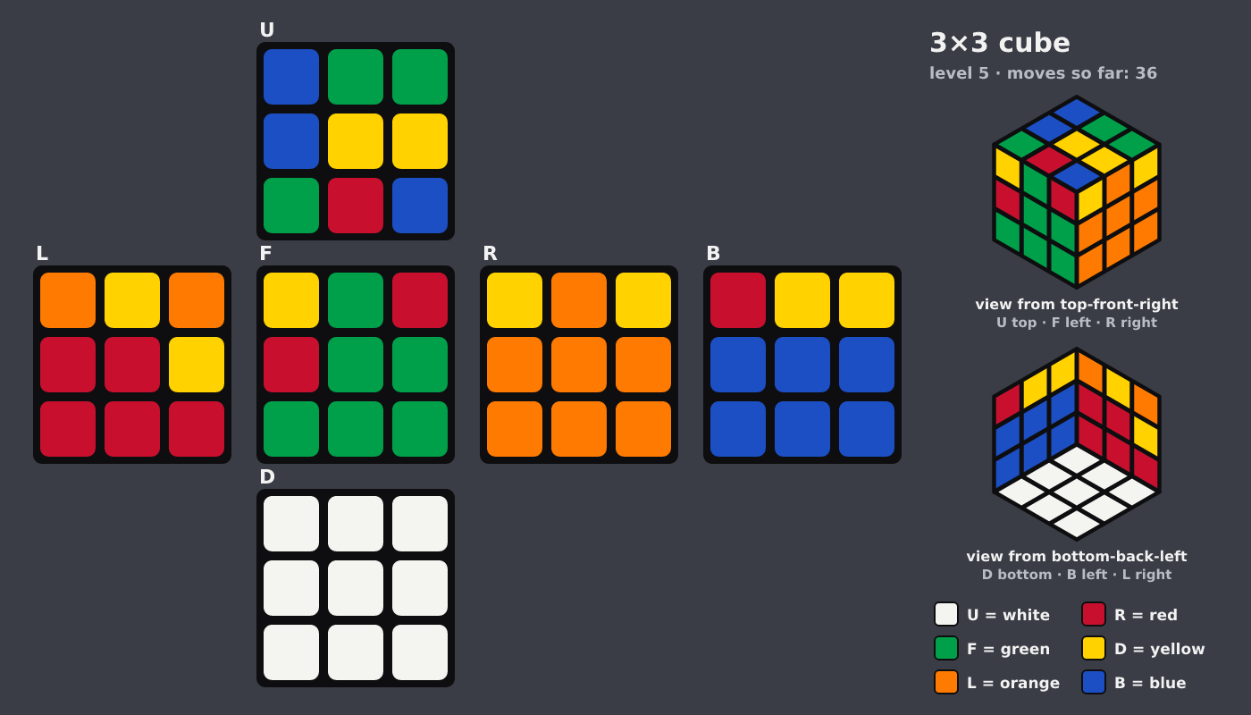 Picture shown to the model: after turn 8 · 36 moves