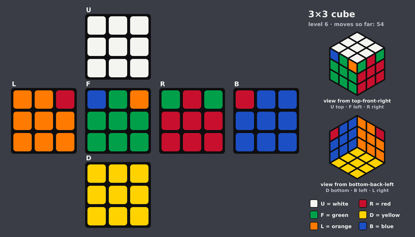 Picture shown to the model: after turn 8 · 54 moves