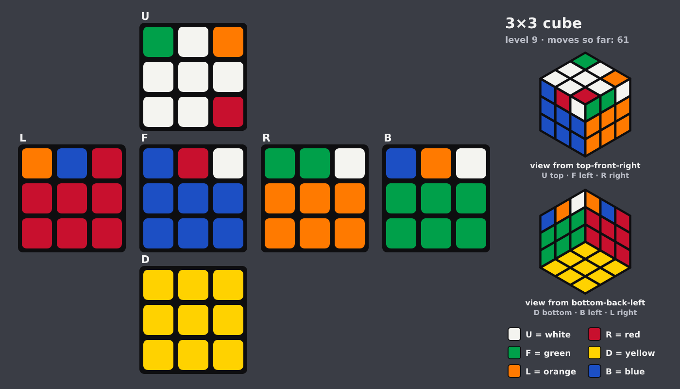 Picture shown to the model: after turn 10 · 61 moves