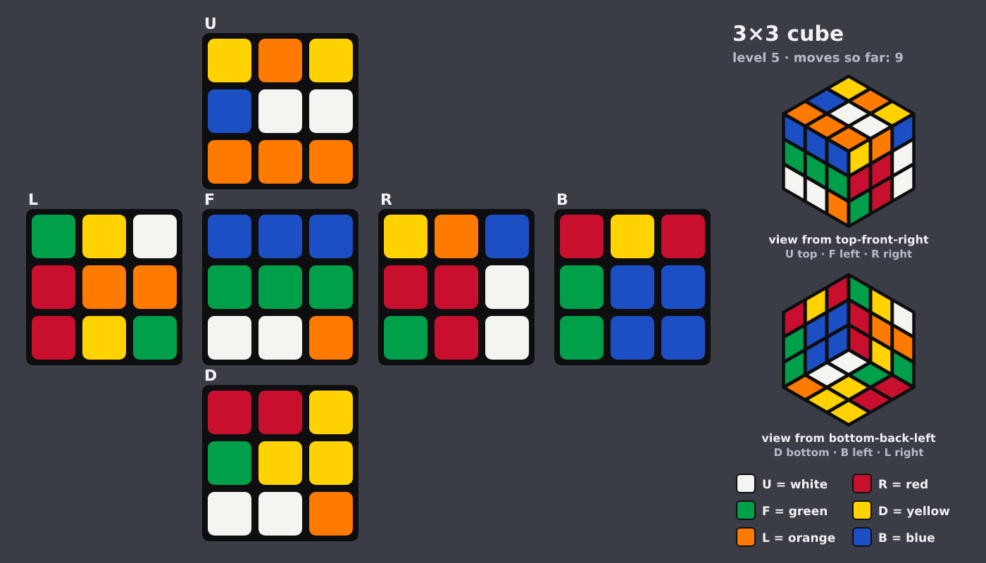 Picture shown to the model: after turn 5 · 9 moves
