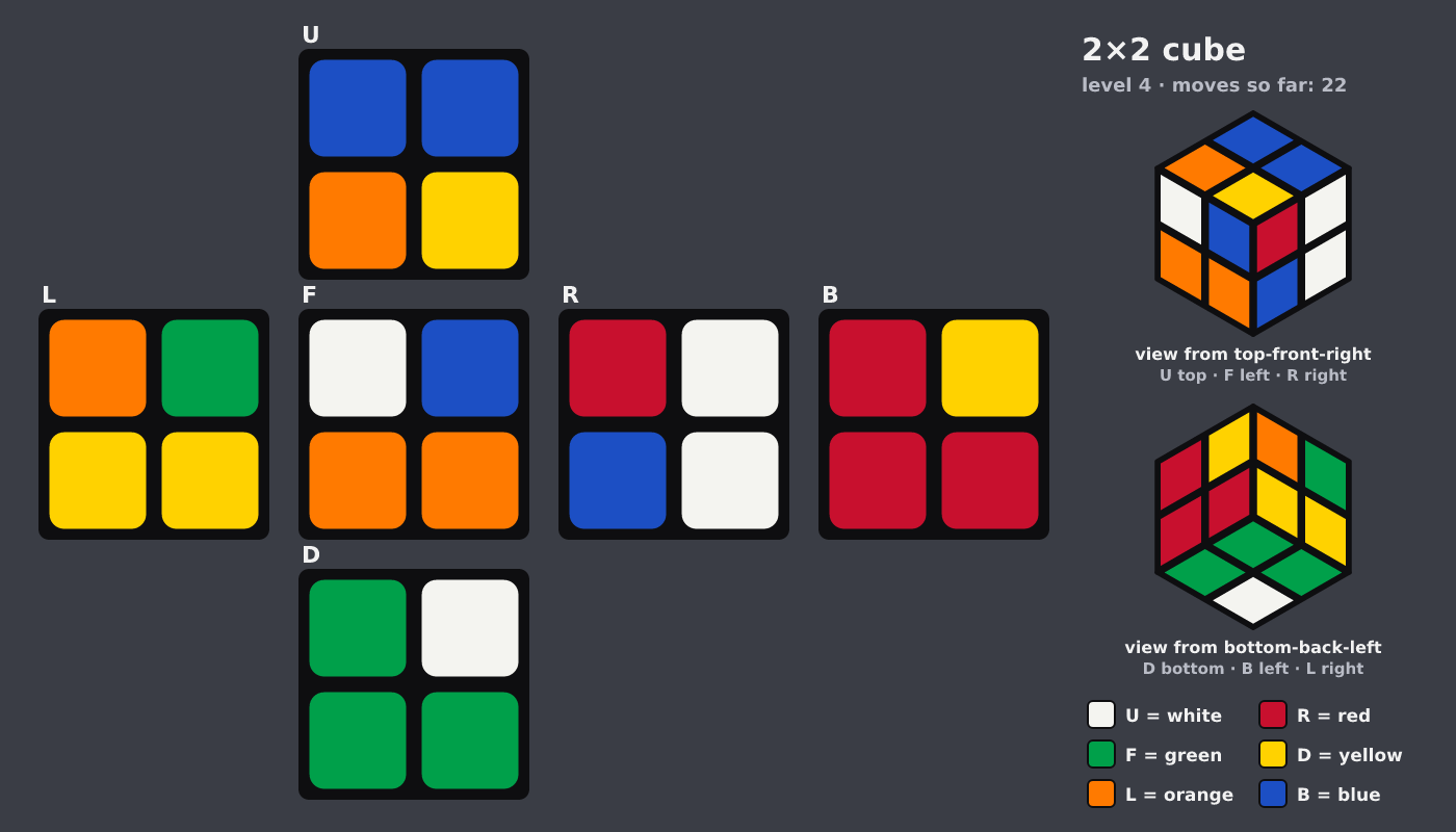 Picture shown to the model: after turn 16 · 22 moves
