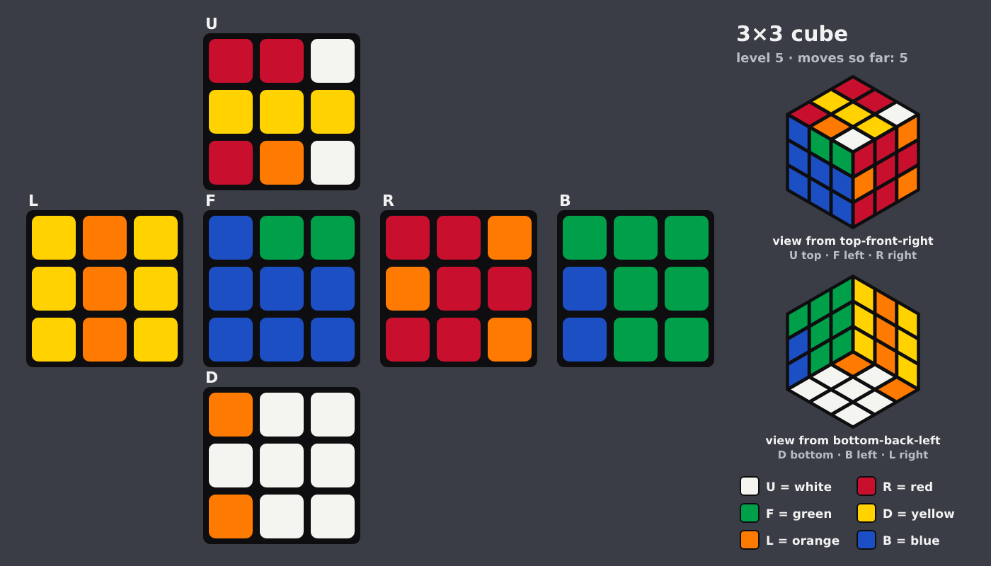 Picture shown to the model: after turn 5 · 5 moves