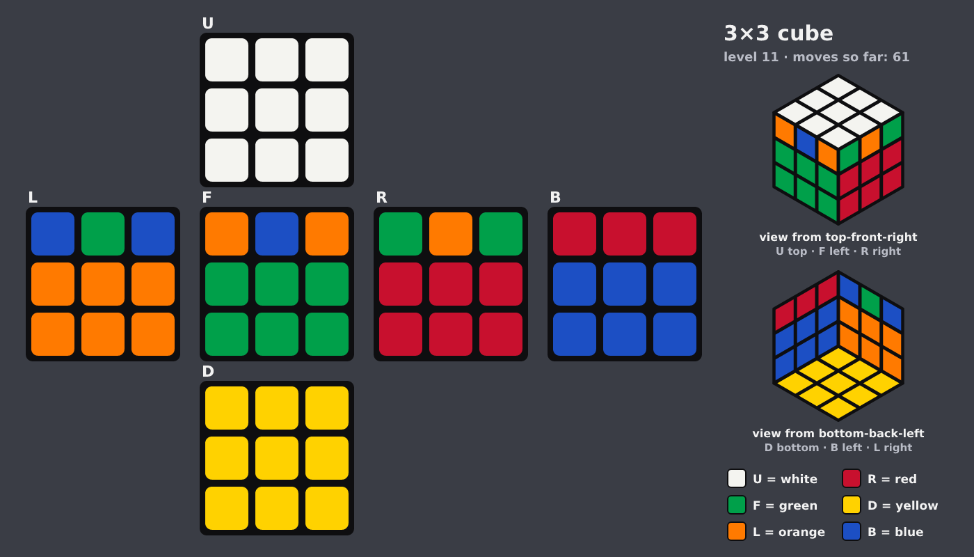 Picture shown to the model: after turn 5 · 61 moves