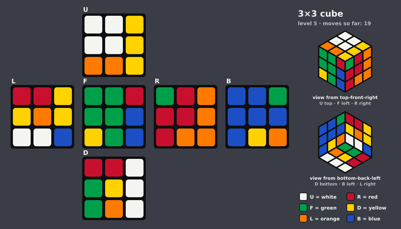 Picture shown to the model: after turn 17 · 19 moves