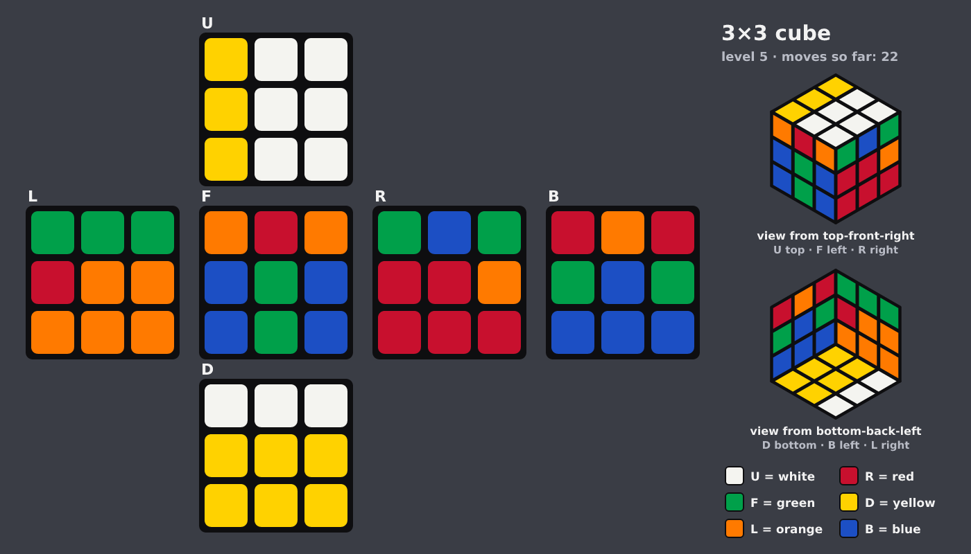 Picture shown to the model: after turn 16 · 22 moves