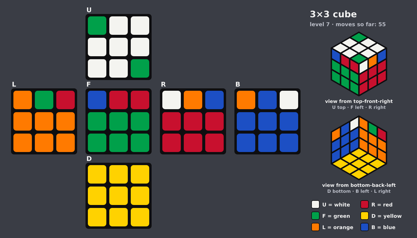 Picture shown to the model: after turn 7 · 55 moves