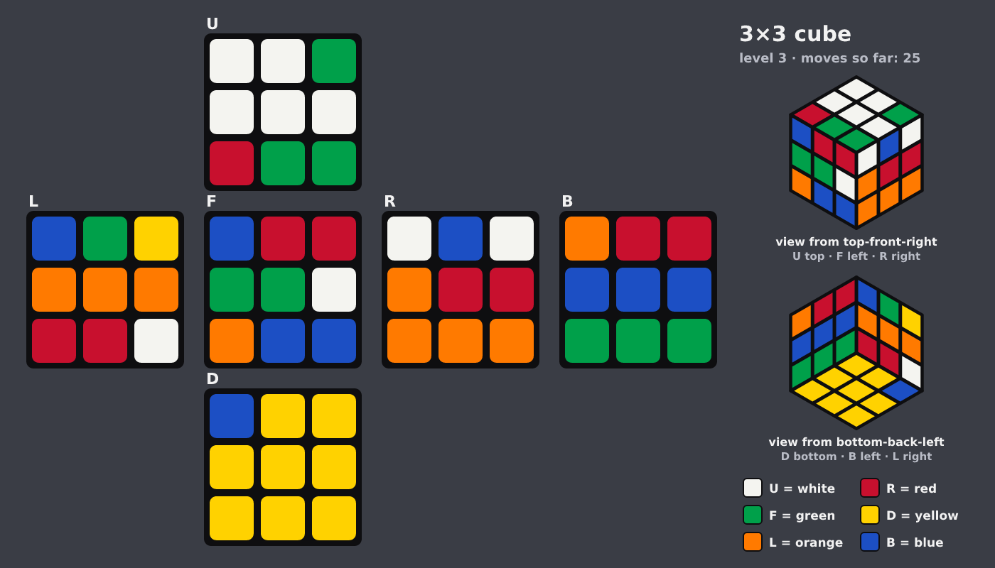 Picture shown to the model: after turn 16 · 25 moves