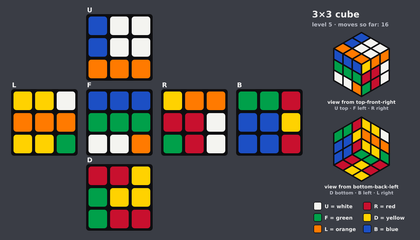 Picture shown to the model: after turn 9 · 16 moves