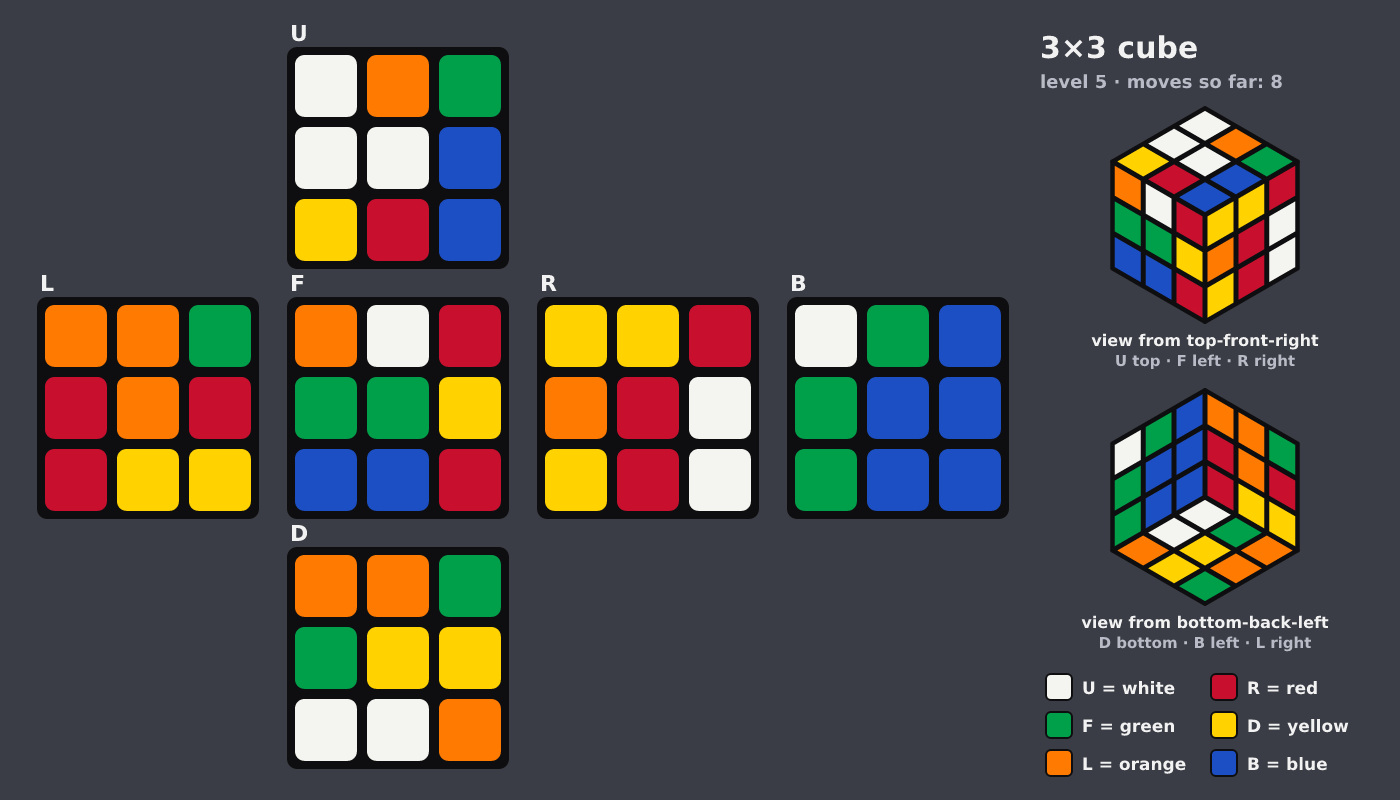 Picture shown to the model: after turn 5 · 8 moves
