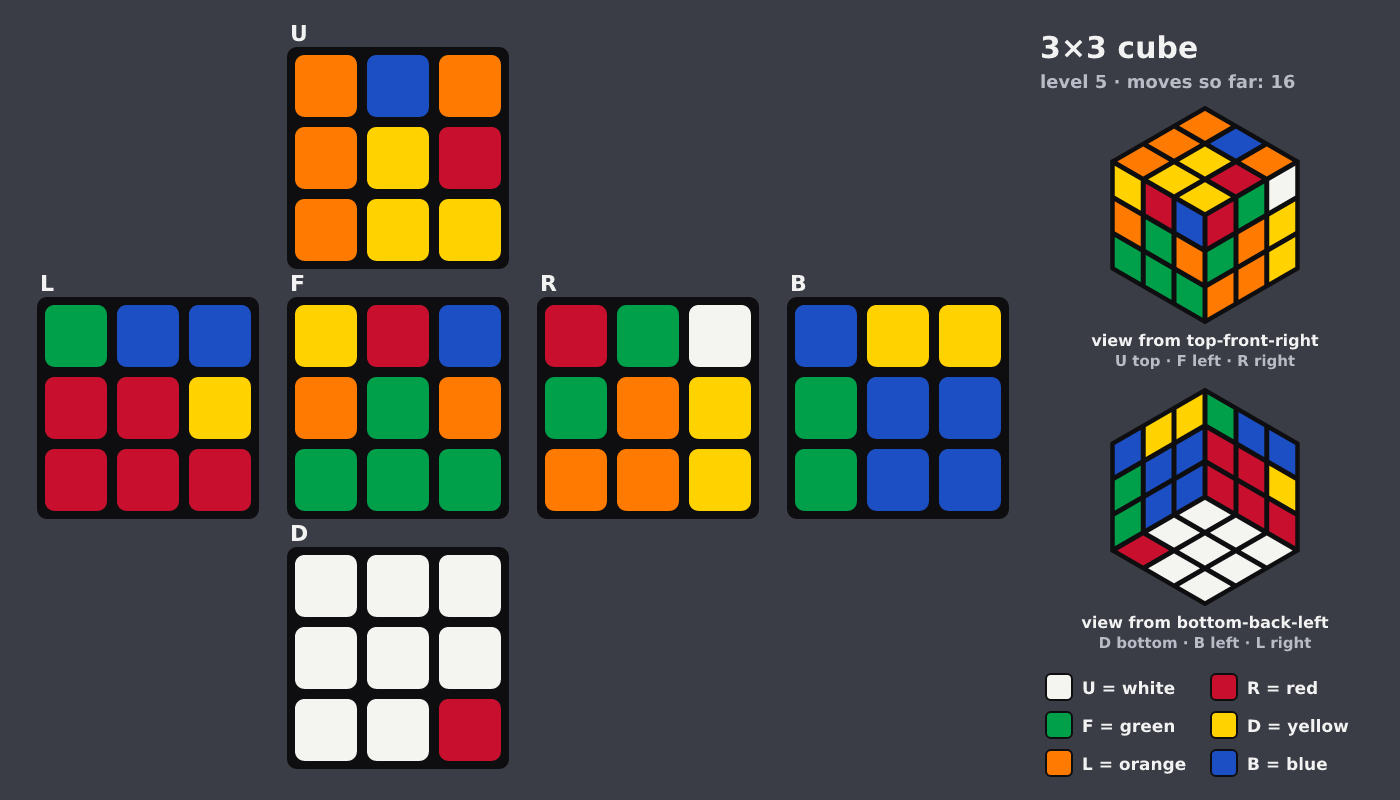 Picture shown to the model: after turn 5 · 16 moves