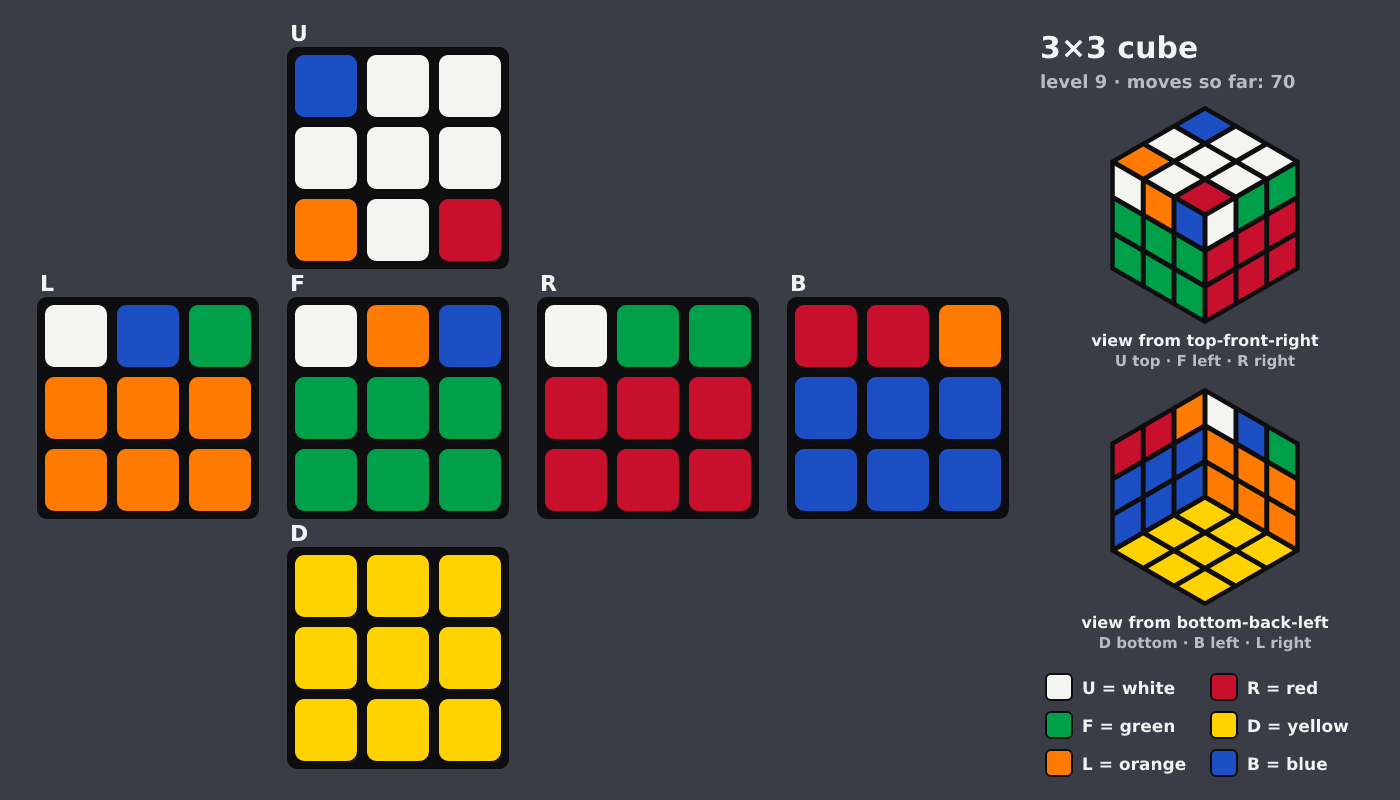 Picture shown to the model: after turn 8 · 70 moves