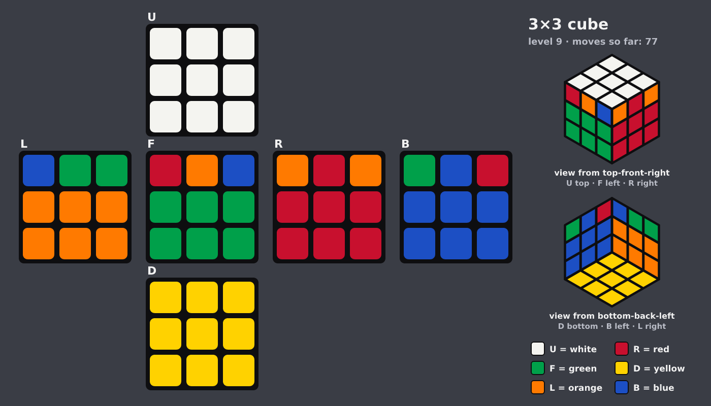 Picture shown to the model: after turn 9 · 77 moves