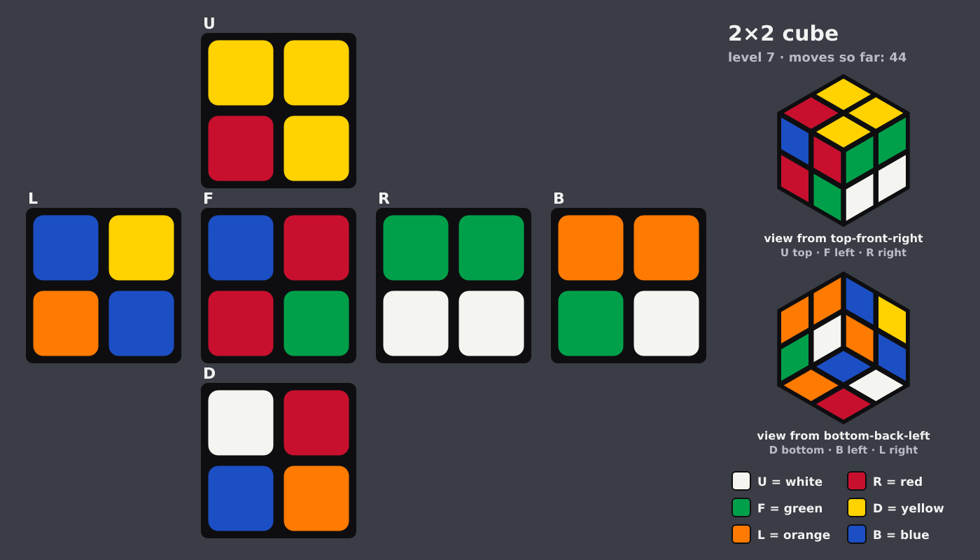 Picture shown to the model: after turn 8 · 44 moves