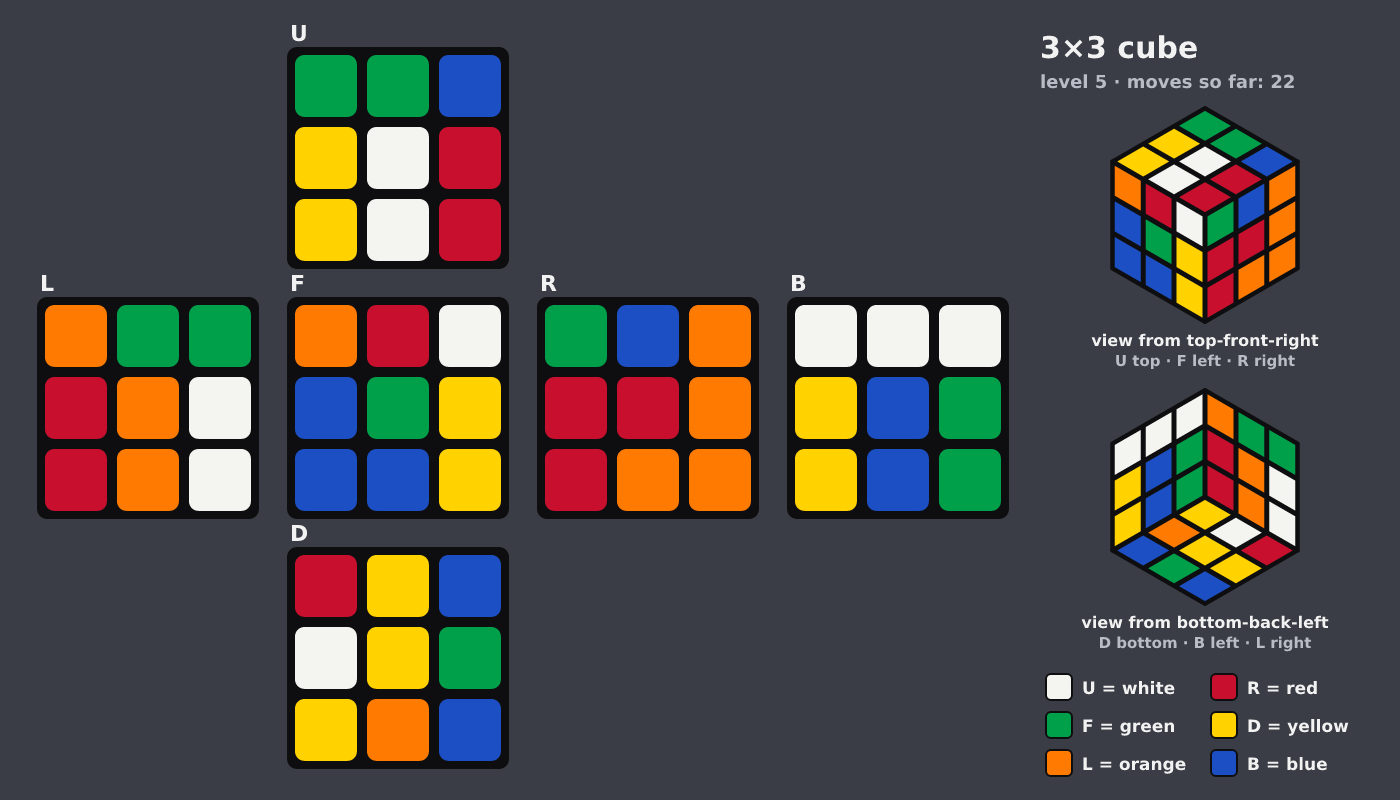 Picture shown to the model: after turn 16 · 22 moves