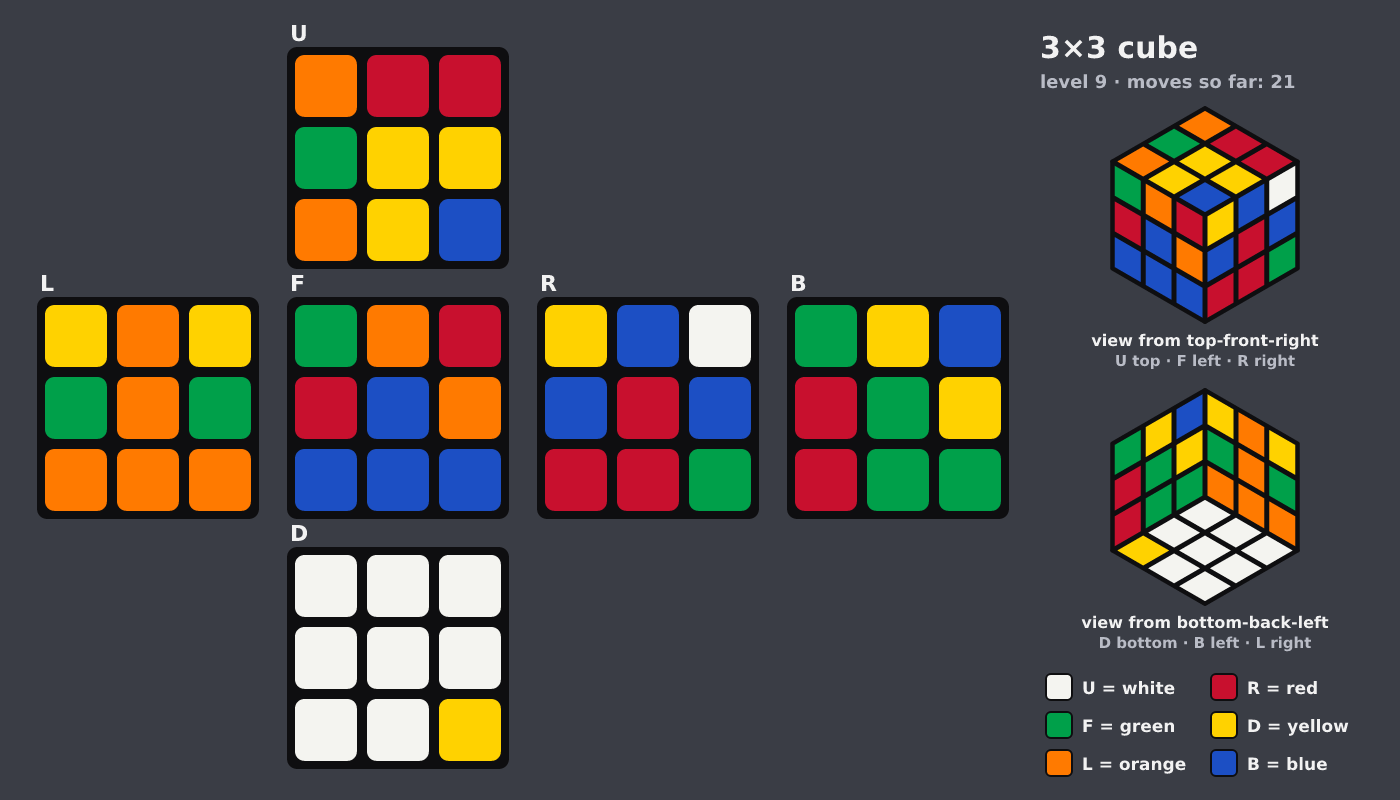 Picture shown to the model: after turn 5 · 21 moves