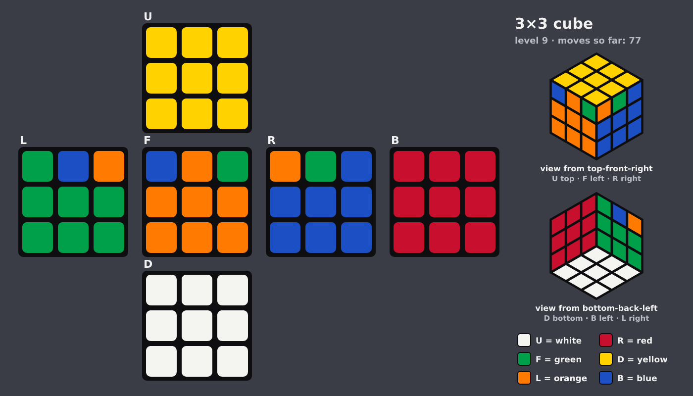 Picture shown to the model: after turn 13 · 77 moves