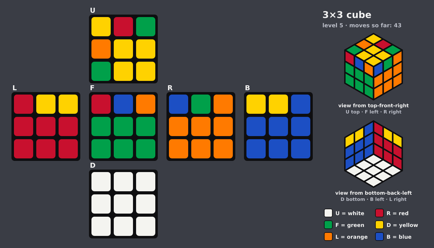 Picture shown to the model: after turn 8 · 43 moves