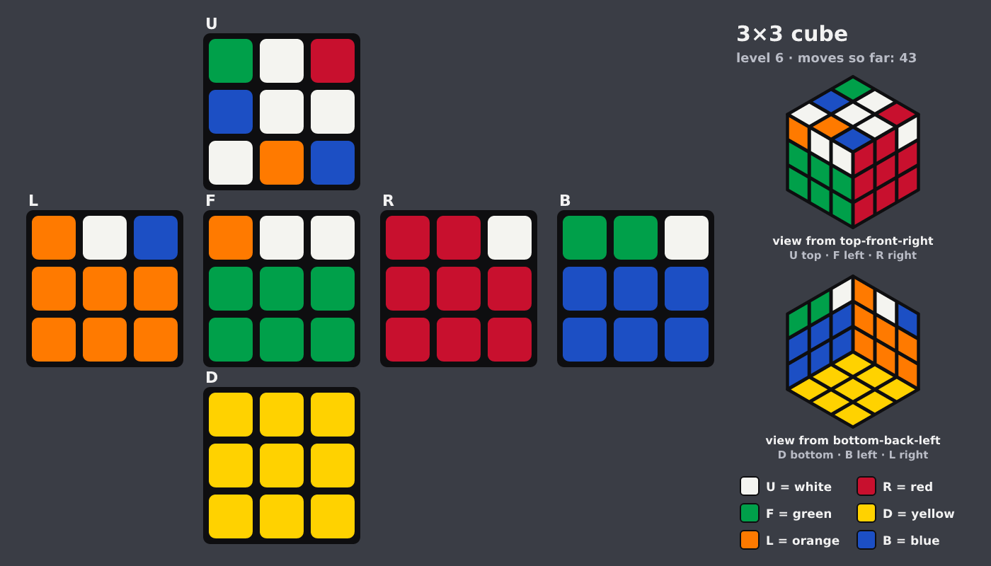 Picture shown to the model: after turn 5 · 43 moves