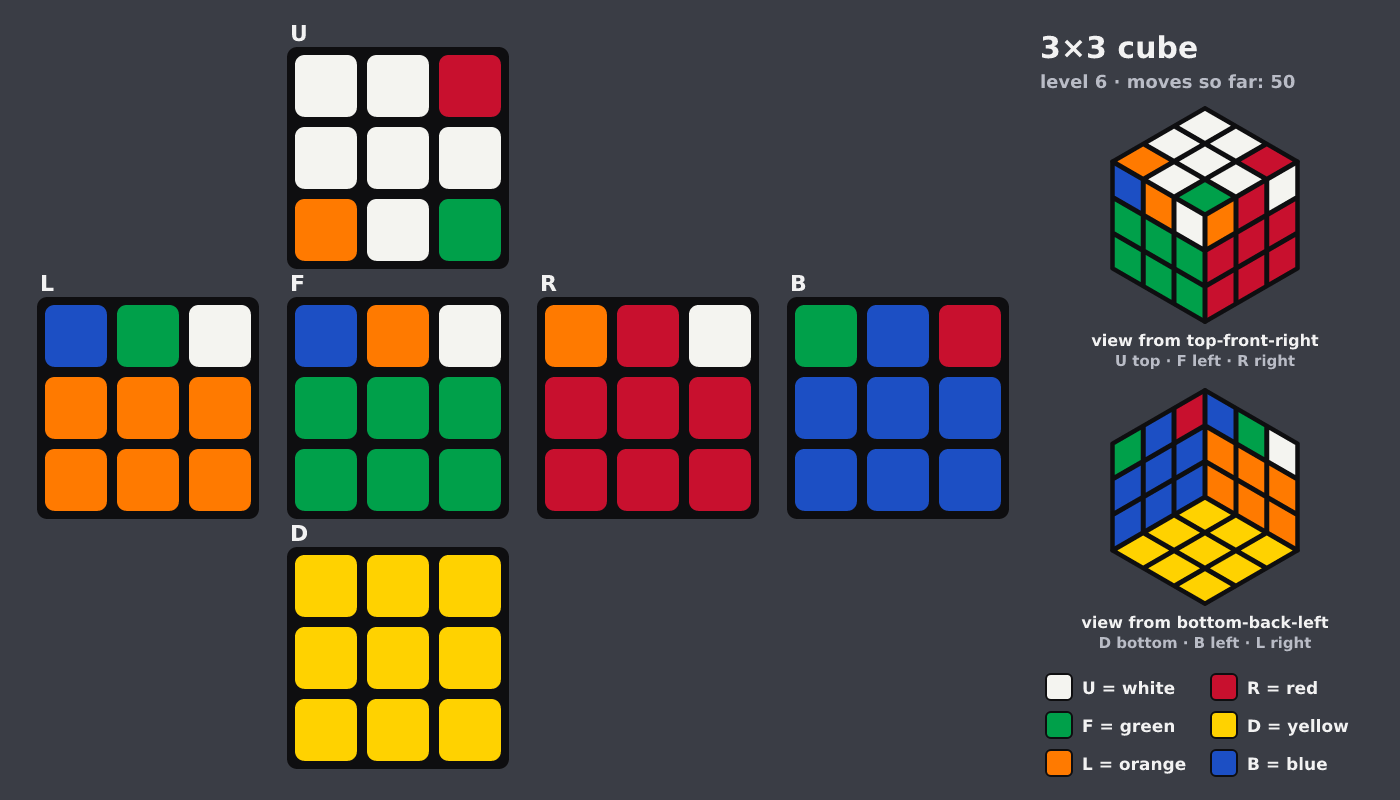 Picture shown to the model: after turn 6 · 50 moves