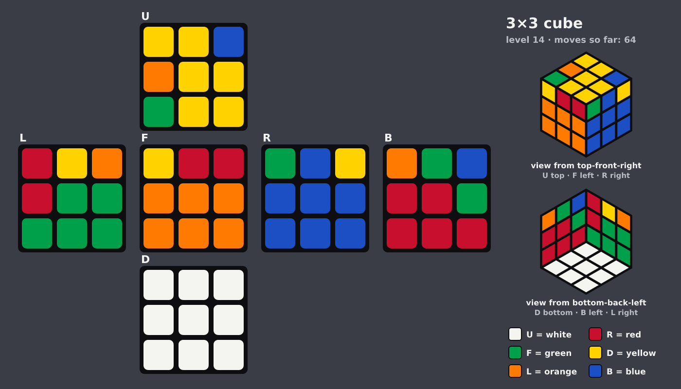 Picture shown to the model: after turn 10 · 64 moves