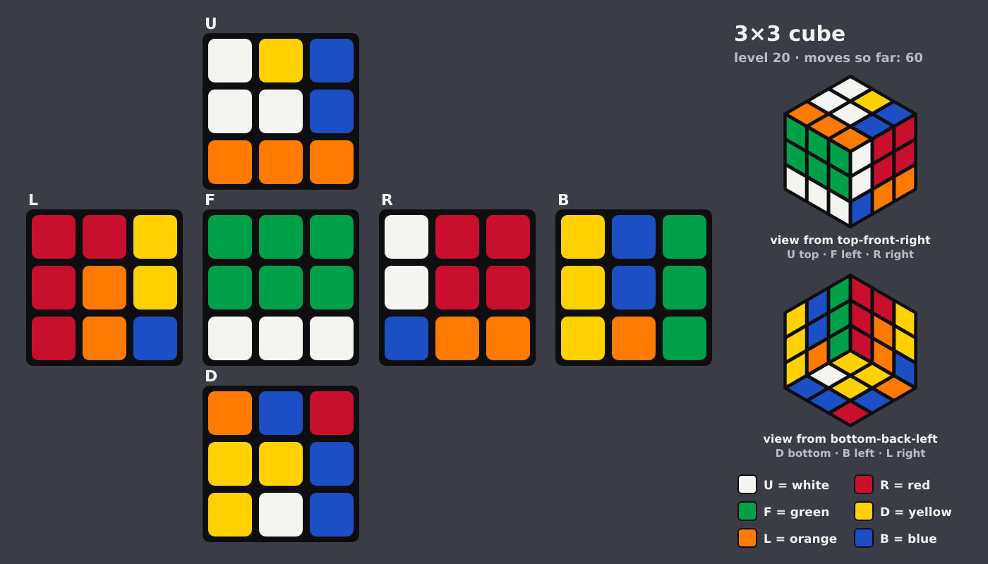 Picture shown to the model: after turn 5 · 60 moves